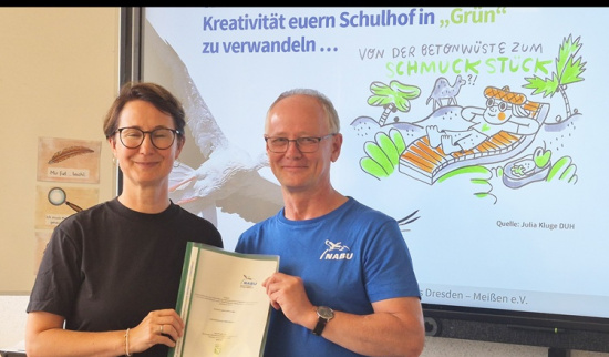 Übergabe der Projektentwürfe durch den NABU an die Grundschule Königsbrück Foto: Sylvia Siebert